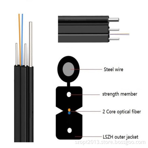 Ftth self-supporting Drop Cable 1C 2C 4C SM G657a1 G657a2 Steel FRP KFRP